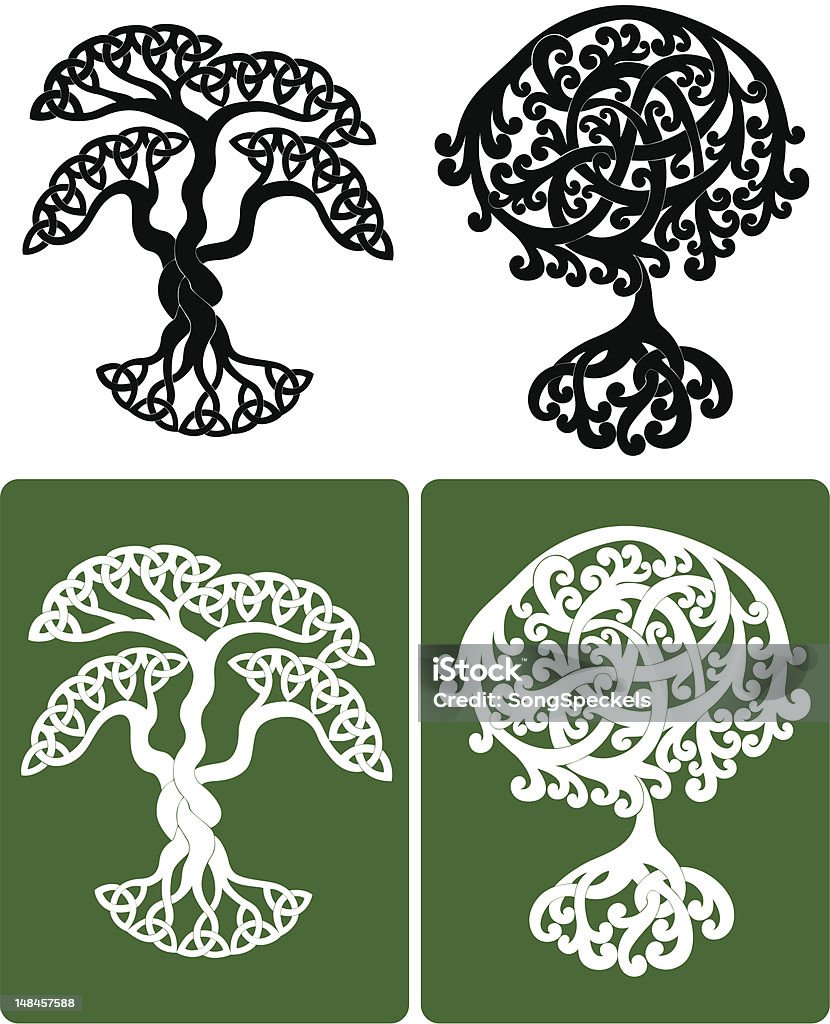 Celtic arbres - clipart vectoriel de Arbre de vie - Mythologie libre de droits