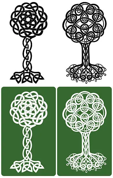 Vector illustration of Celtic Knot Trees