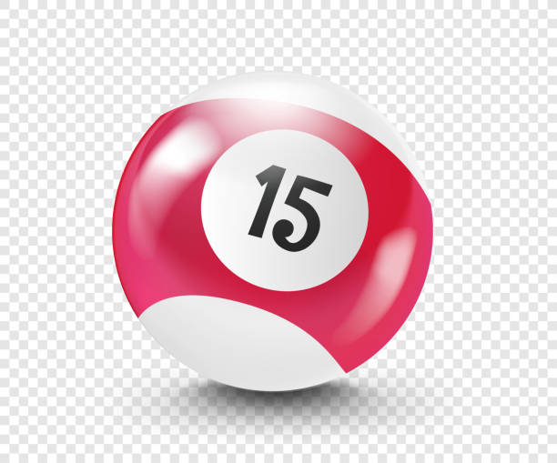 istock Purple billiard ball with number 15. 3d vector isolated on transparent background 1484577006