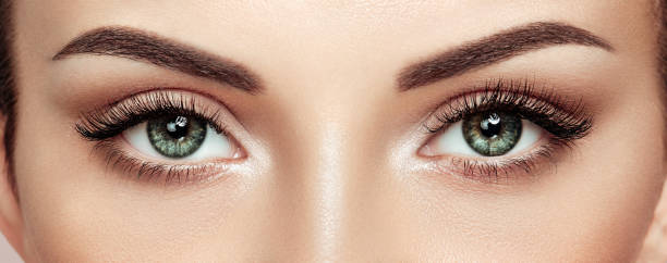 istock Beautiful female eyes with long eyelashes 1484578915