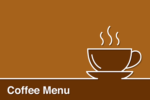Coffee Menu Concepts With Line Coffee Cup on Brown Background