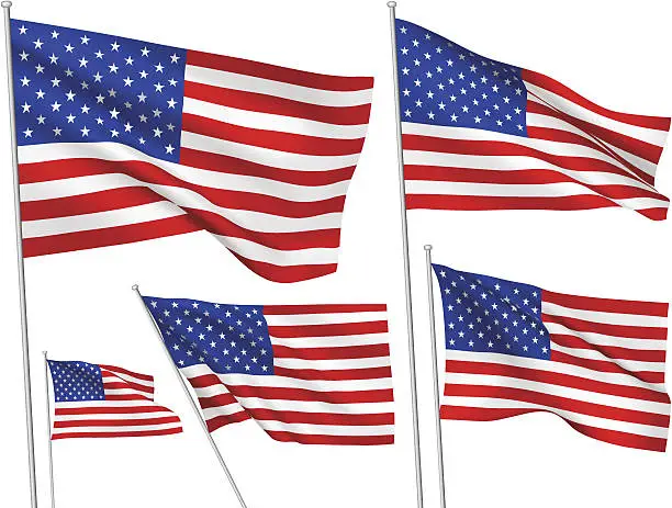 Vector illustration of United States (USA) vector flags