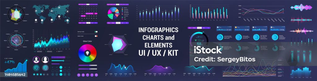 Colorful Infortainment Gui Colorful Ui Ux Gui Interface Elements Collection Stock Illustration ...