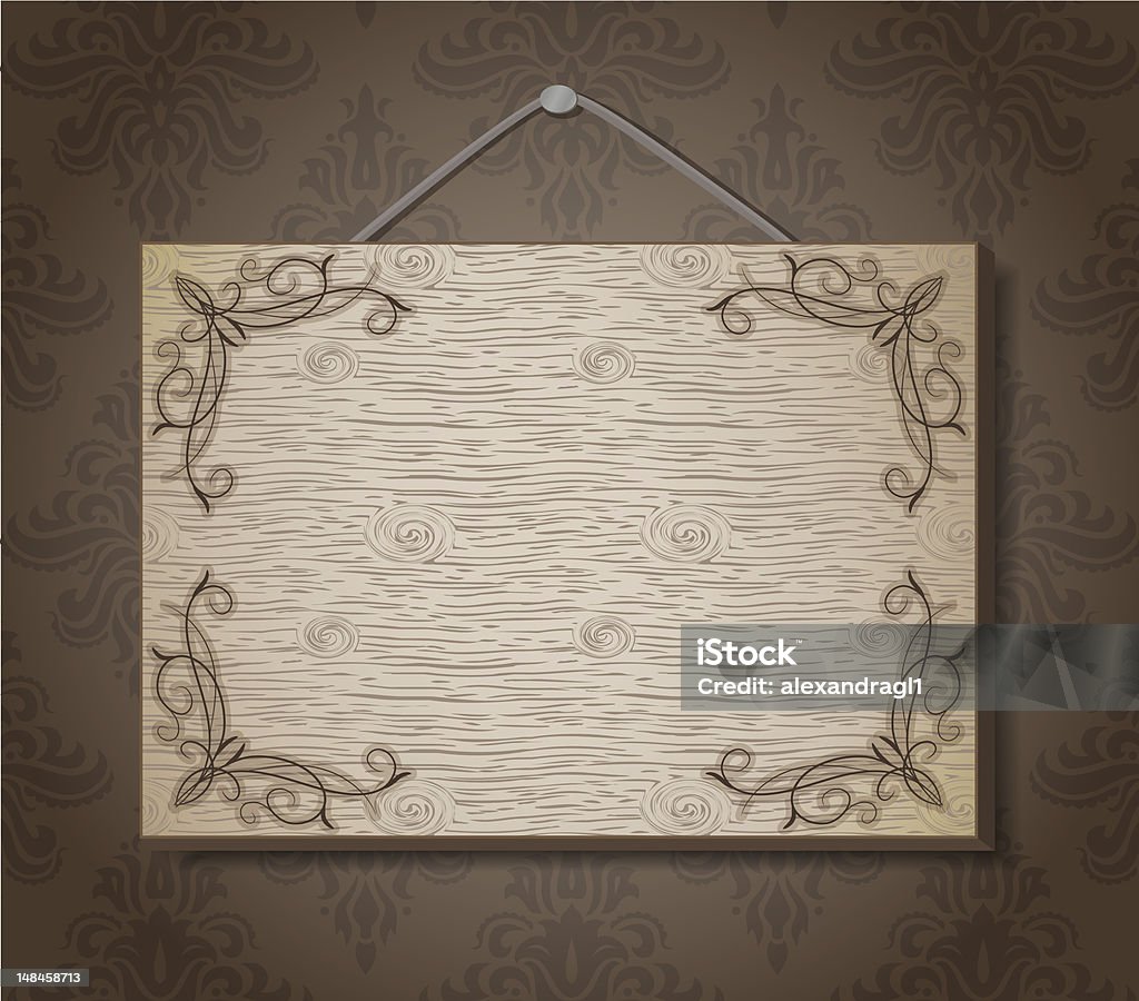 Placa de madera en la espléndida salvapantallas - arte vectorial de Borde libre de derechos