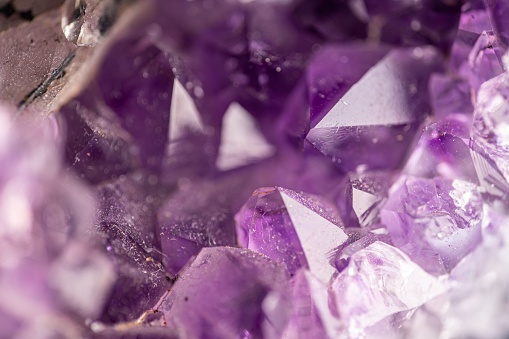 A closeup of purple crystals background, perfect for wallpapers