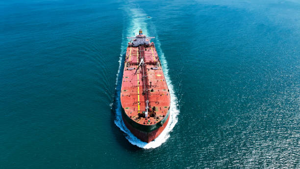 istock Aerial view of cargo ship in transit. 1484596849