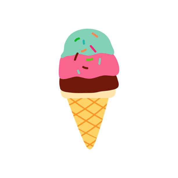 lody smaczne słodki letni przysmak lody rożki lody i ikona popsicle na białym tle ilustracja wektorowa do stron internetowych, projektowania, druku na białym tle - scoop ice cream frozen cold stock illustrations