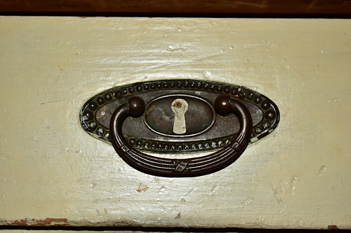 Antique shelf knob from a vintage table with shelf