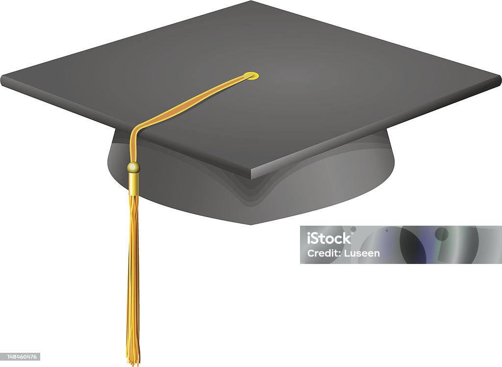 Graduation cap / Mortarboard isolated on white  Graduation Gown stock vector