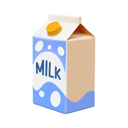 3d milk icon template vector. Milk pack mockup with white splashing liquid. 3D milk package cartoon illustration render isloated on white. Milk box realistic cartoon