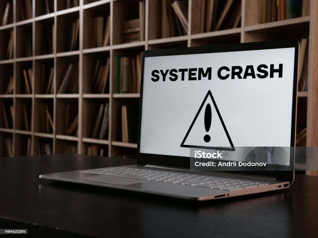 System Crash Network Problem Technology Software Concept Is Shown Using ...