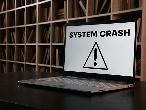 System Crash Network Problem Technology Software Concept Is Shown Using ...