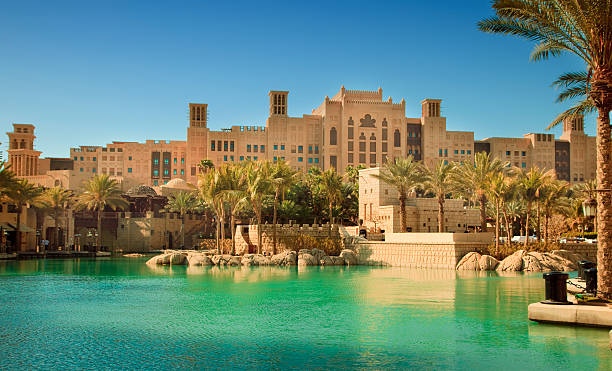 Middle east cityscape, Dubai, UAE stock photo