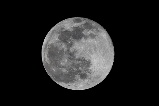 Full moon on a summer night made with a telescope