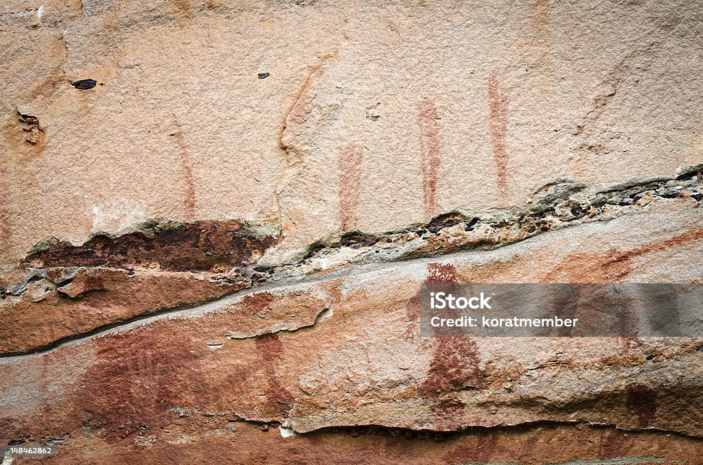 Arte abstracto en Pha Taem prehistóricas Cliff pintura - Foto de stock de Adulto libre de derechos