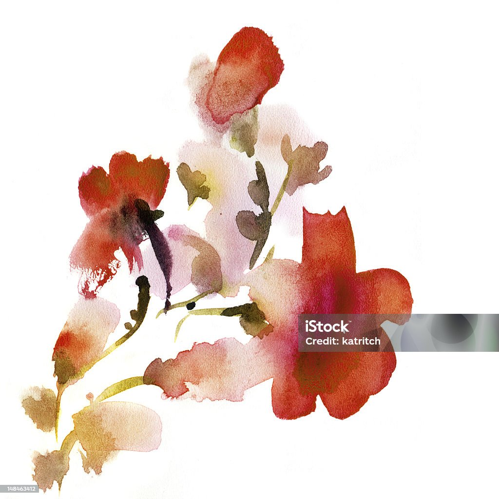 抽象的な花柄ウォーターカラー - イラストレーションのロイヤリティフリーストックイラストレーション