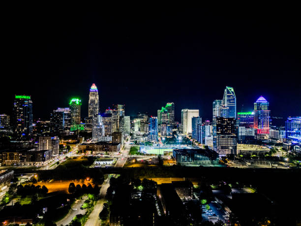 istock Charlotte NC Skyline- City lights 1484638671