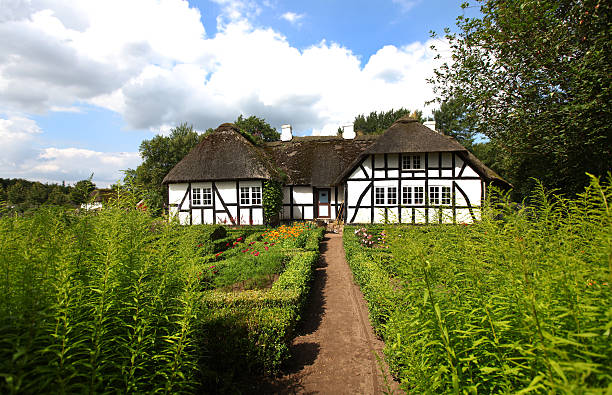 Traditional Danish timber farmhouse stock photo