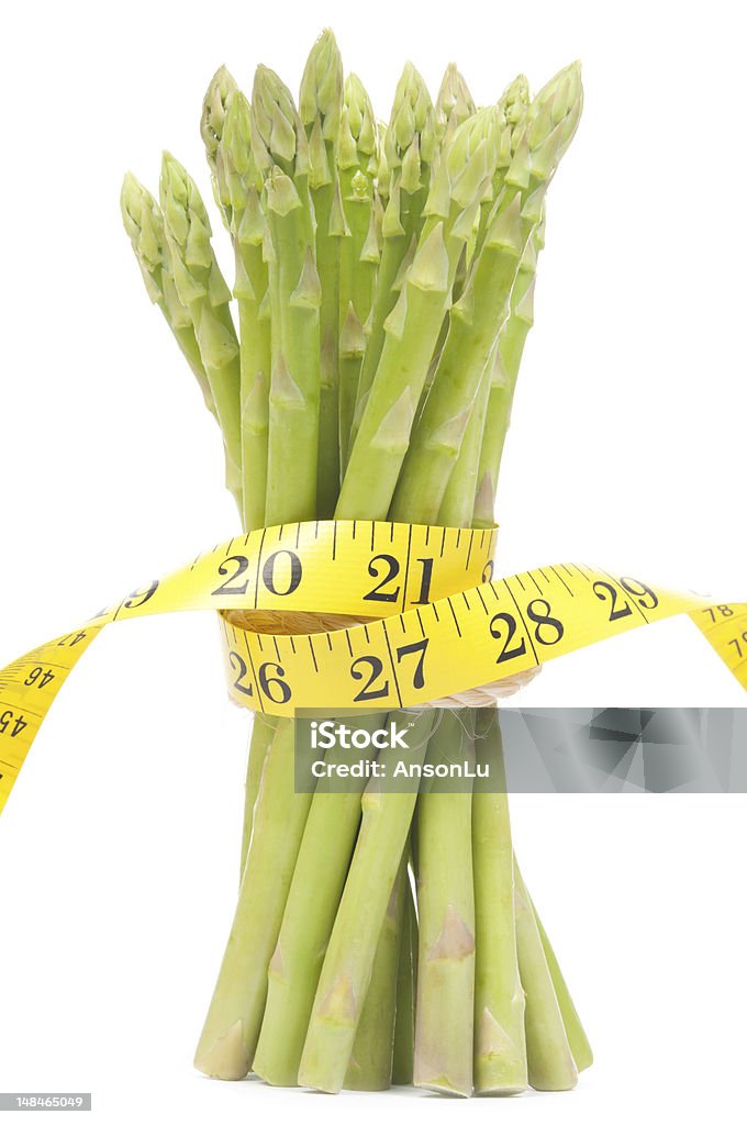 Conceito de perda de peso, com fita aspargos - Foto de stock de Alimentação Não-saudável royalty-free