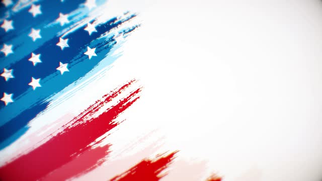 American flag paint brush on white background, The concept of USA, drawing, brushstroke, grunge, paint strokes, dirty, national, independence, patriotism, election, template, pencil drawing, oil painting, pastel colored, cartoon animation,