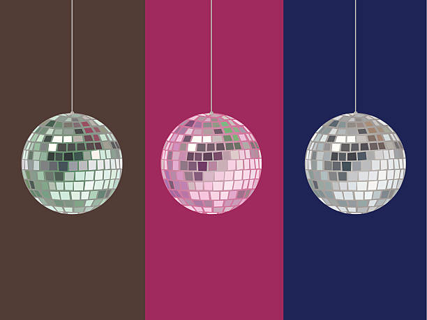 Mirrorball Vector with Hue Options Mirrorball design element created in vectors with three different palettes, for use on any background. prom stock illustrations
