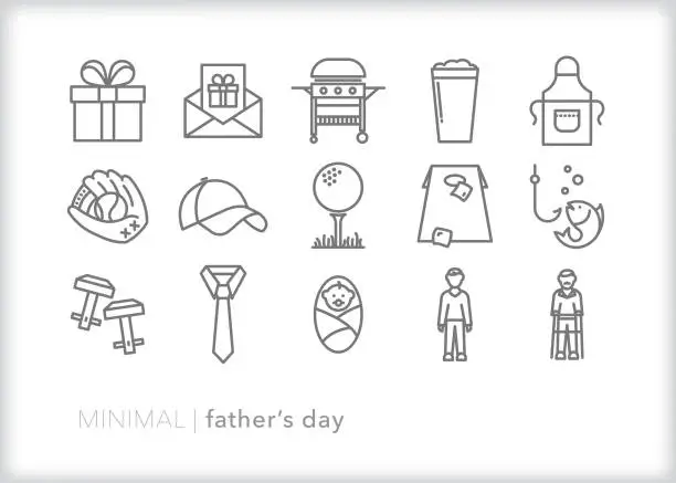 Vector illustration of Minimal father's day icons