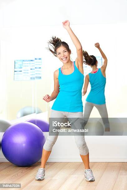 Dancing Gym Aerobics Fitness Dance Instructor Stock Photo - Download Image Now - Gym, Health Club, Cut Out