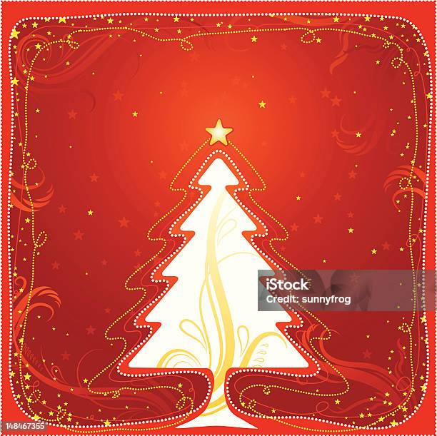 Ilustración de Tarjeta De Navidad Con El Árbol y más Vectores Libres de Derechos de Abstracto - Abstracto, Adorno de navidad, Aliso