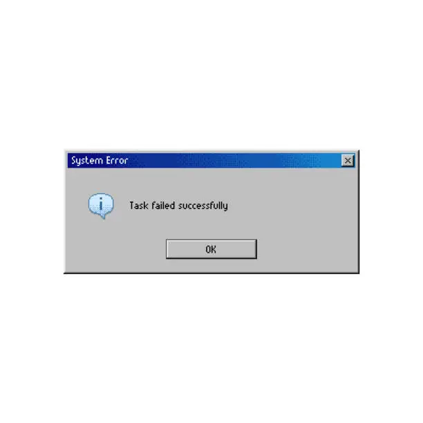 Vector illustration of Error message window, PC system fail error warning