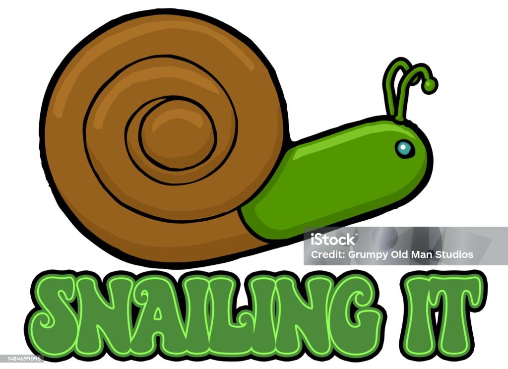 funny snail design snailing it This design features a snail and the words snailing it. Animal stock vector funny snail design snailing it This design features a snail and the words snailing it. Animal stock vector