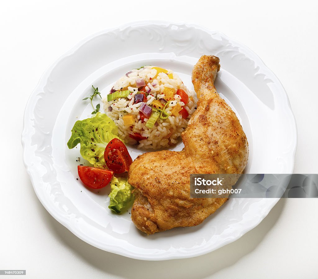 Coscia di pollo arrosto - Foto stock royalty-free di Alimentazione sana