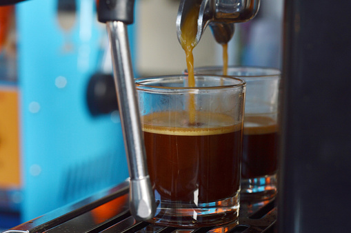 brewed coffee from an espresso machine