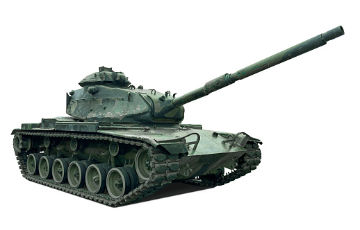 Real tank with clipping path on white background