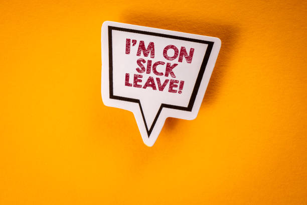 istock I'm On Sick Leave. Speech bubble with text on yellow background 1484709550