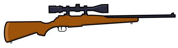 Vector illustration of rifle gun with black sight