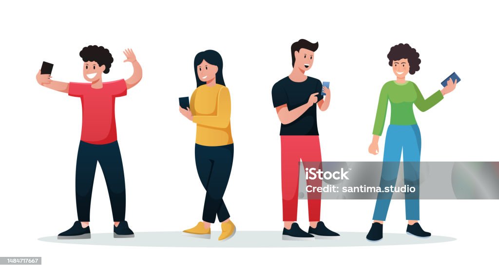Human Vector Using Phone People Using Smartphone Isolated Vector Illustration Stock Illustration ...