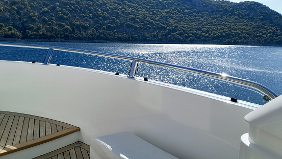 Sea view from luxury boat deck