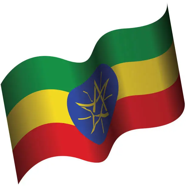 Vector illustration of Flag of Ethiopia