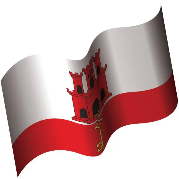 Vector illustration of Flag of Gibraltar