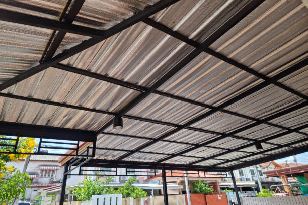 istock House roof stainless steel sheet and beam structure 1484723037