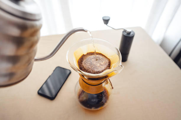 istock Pouring a hot water over a drip coffee 1484727543