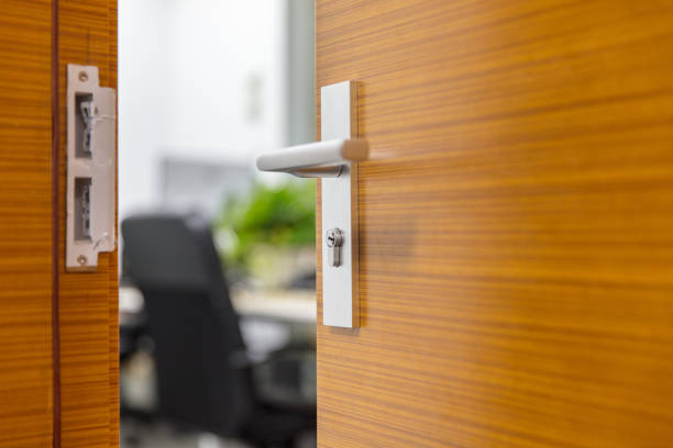 istock The office door is opened 1484730609