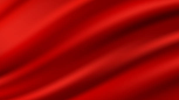 抽象的な背景に高級な赤い絹織物の布またはグランジシルクの液体の波または波状の折り目 - red silk background点のイラスト素材／クリップアート素材／マンガ素材／アイコン素材