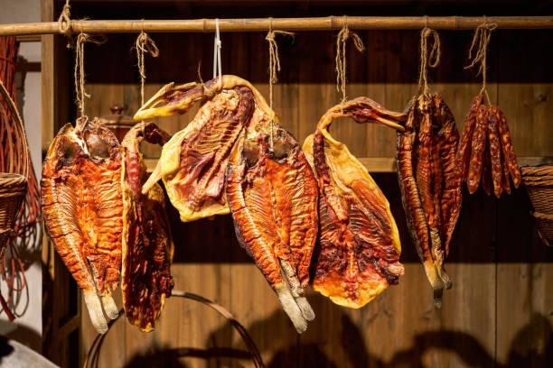 istock Baked Duck and Bacon Shops in Southern China 1484732720