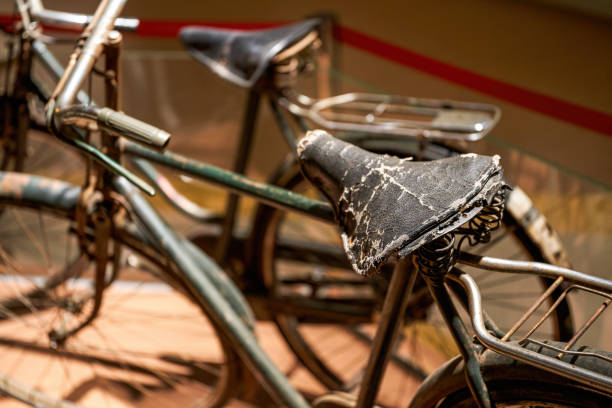 Close-up of an old retro bicycle