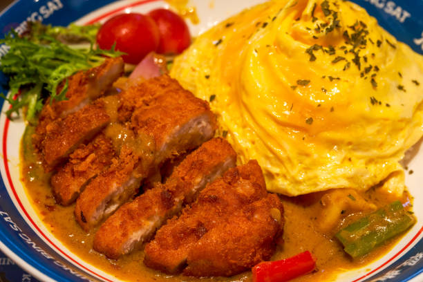 istock A delicious Hong Kong-style tea restaurant dish, curry pork chop omelette 1484733253