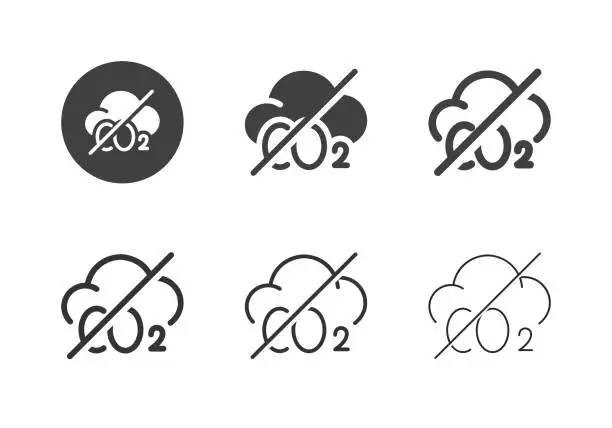 Vector illustration of CO2 Free Icons - Multi Series