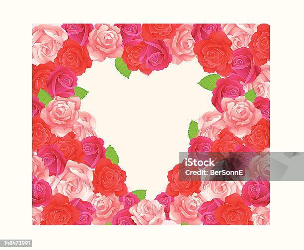 Cuore Di Rose - Immagini vettoriali stock e altre immagini di Amore - Amore, Astratto, Cartolina di San Valentino