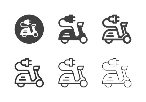 Vector illustration of Electric Scooter Icons - Multi Series
