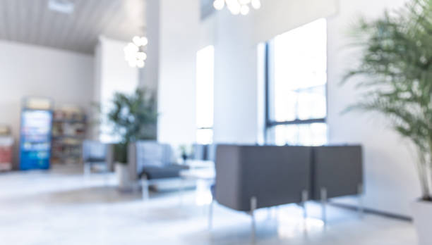 istock Defocused background of the waiting area inside the building 1484742189